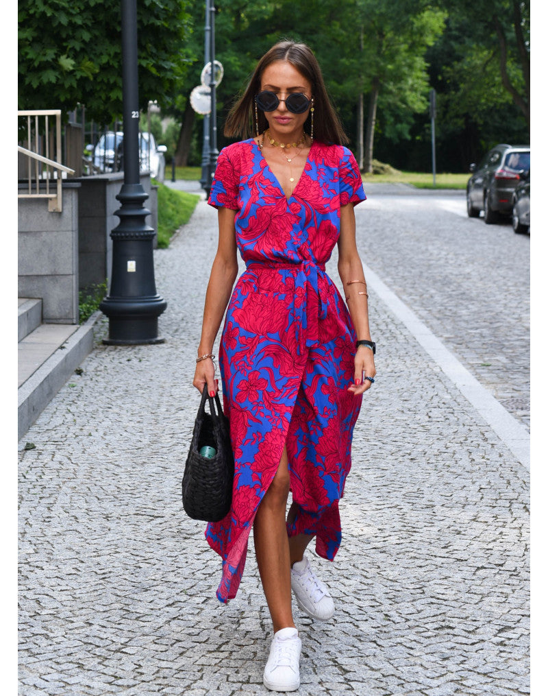 Robe D'Été Imprimée Pour Femme | Col En V
