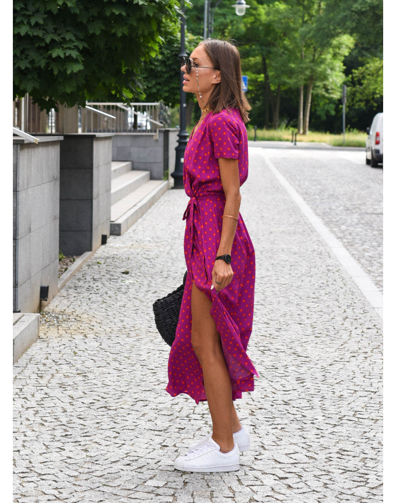 Robe D'Été Imprimée Pour Femme | Col En V