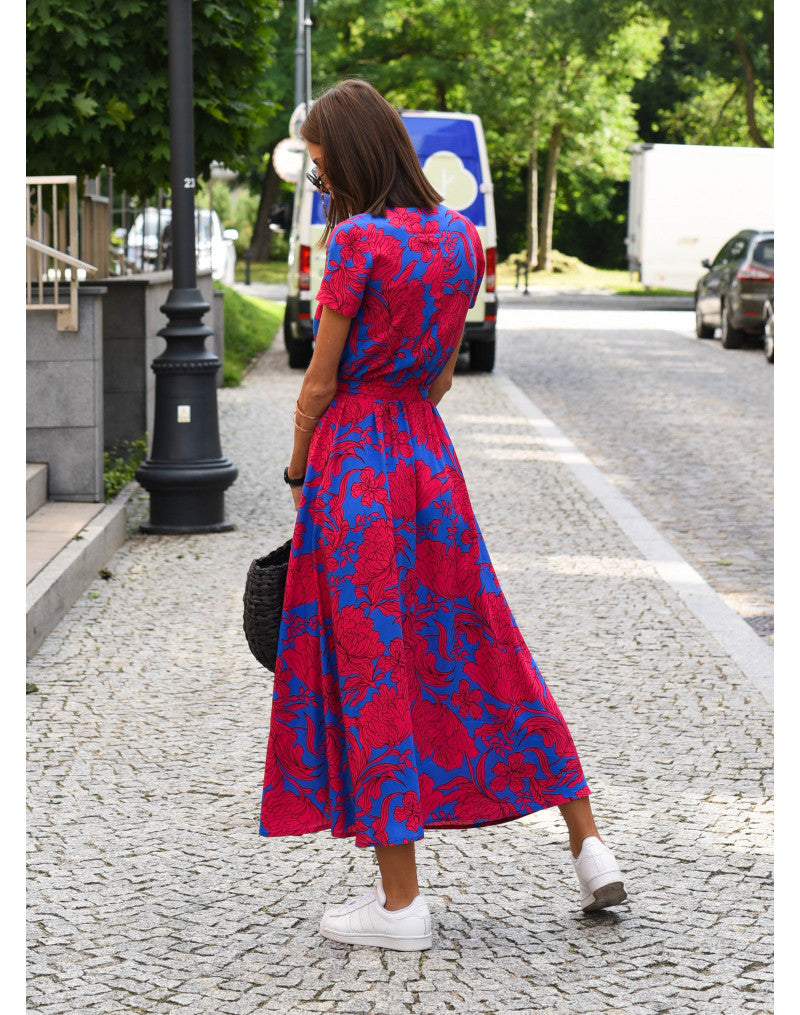 Robe D'Été Imprimée Pour Femme | Col En V