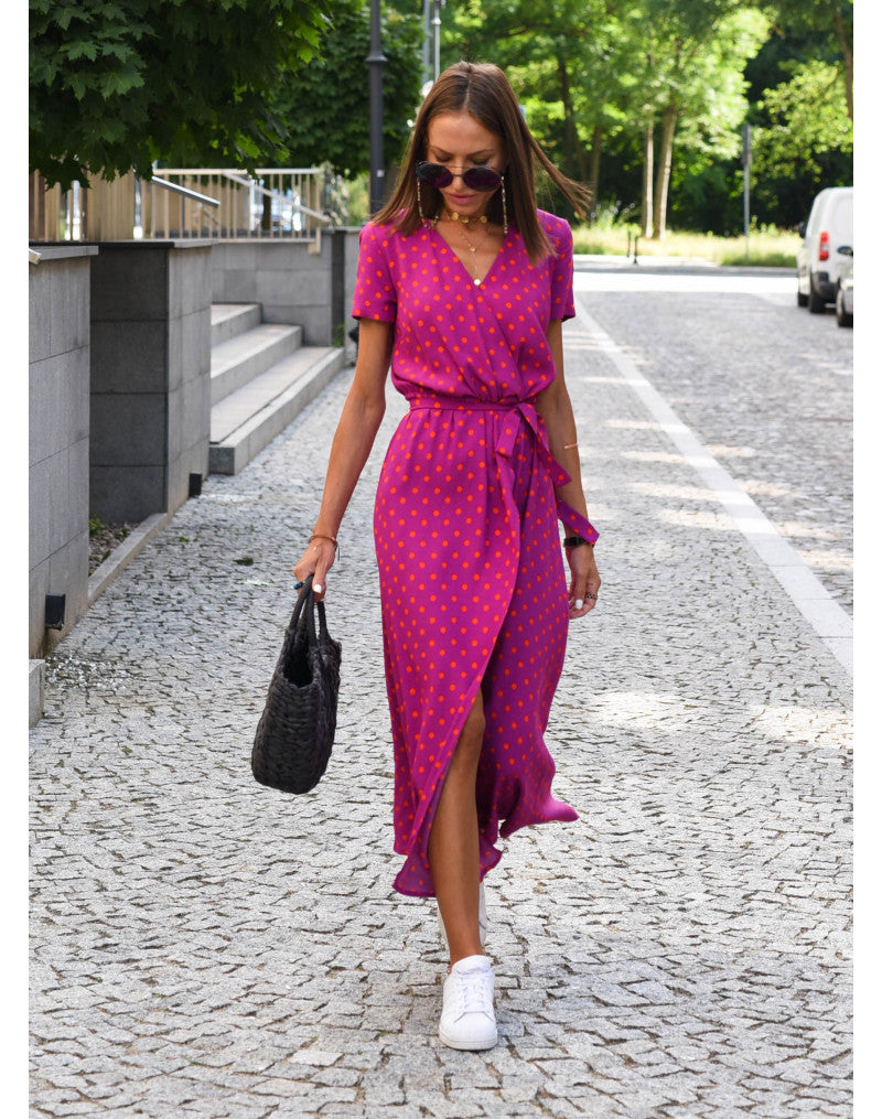Robe D'Été Imprimée Pour Femme | Col En V