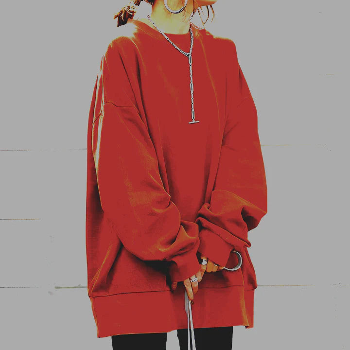 Pull Oversize Pour Femme | Large Col Ras Du Cou