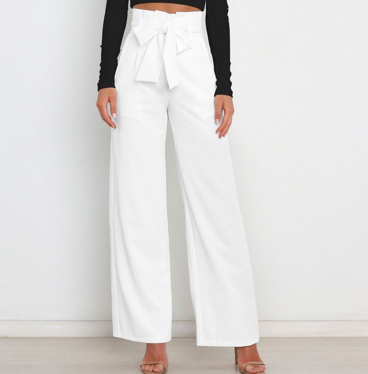 Pantalon Large Pour Femme | Détail Ceinture à Nouer