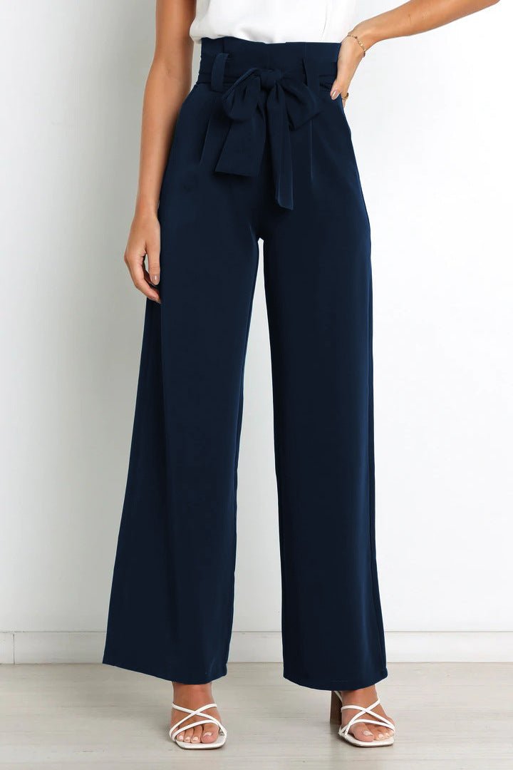 Pantalon Large Pour Femme | Détail Ceinture à Nouer