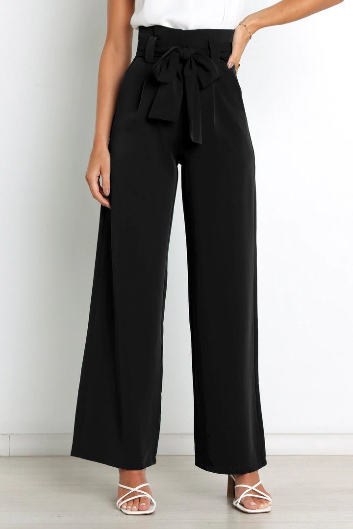 Pantalon Large Pour Femme | Détail Ceinture à Nouer