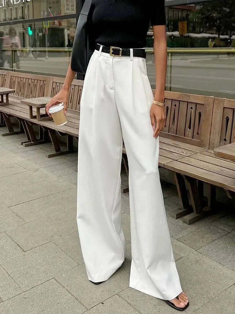 Pantalon Large Jambe pour Femme | Coupe Ajustée