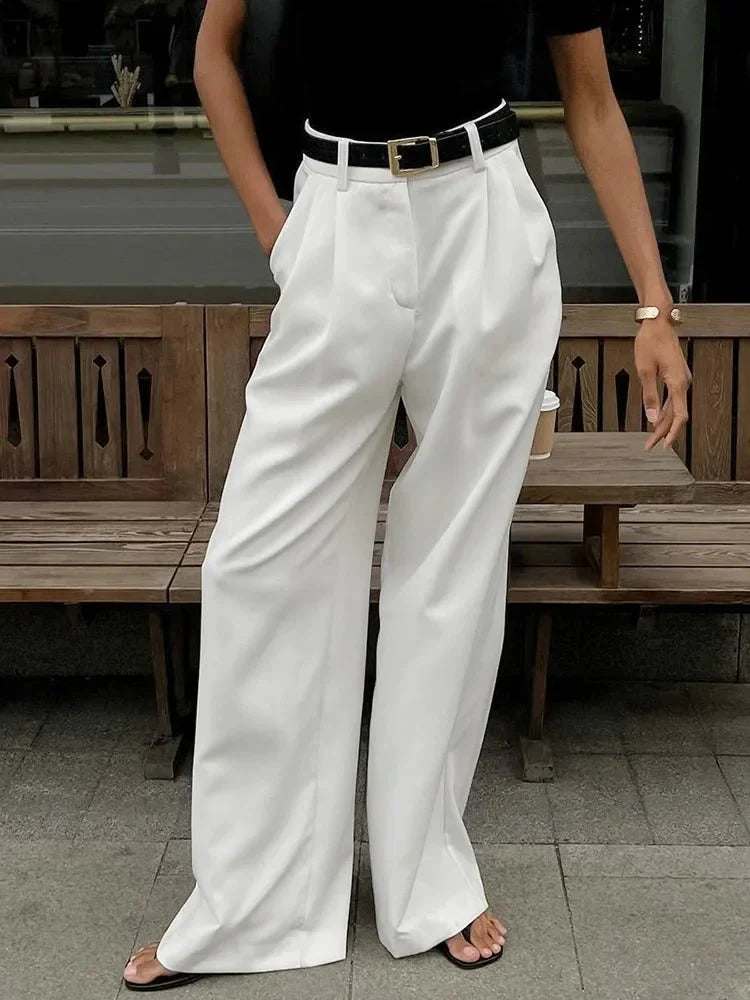 Pantalon Large Jambe pour Femme | Coupe Ajustée