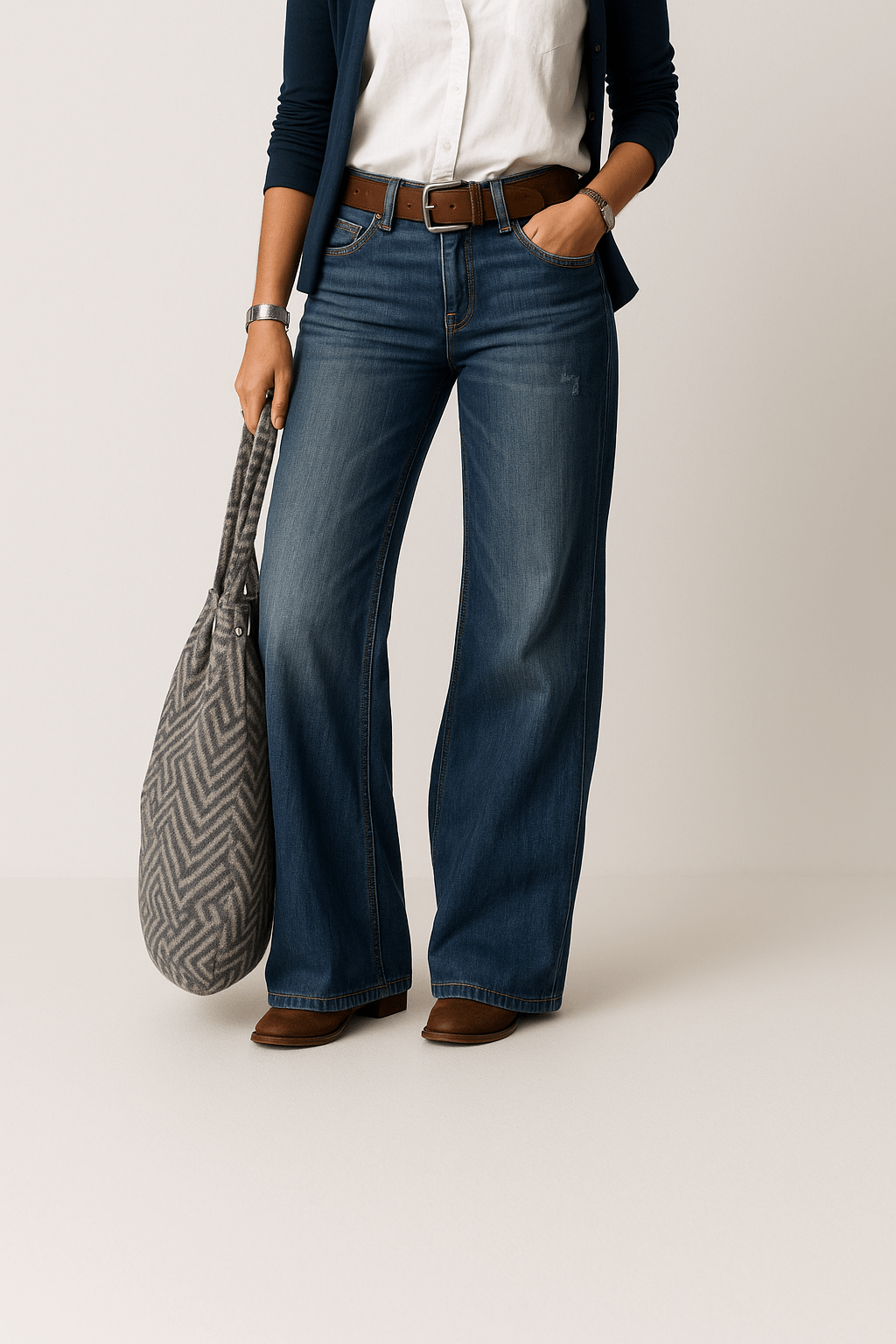 Jean Large Jambe Pour Femme | Coupe Taille Haute