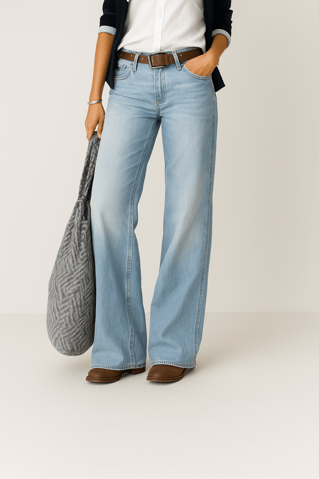 Jean Large Jambe Pour Femme | Coupe Taille Haute