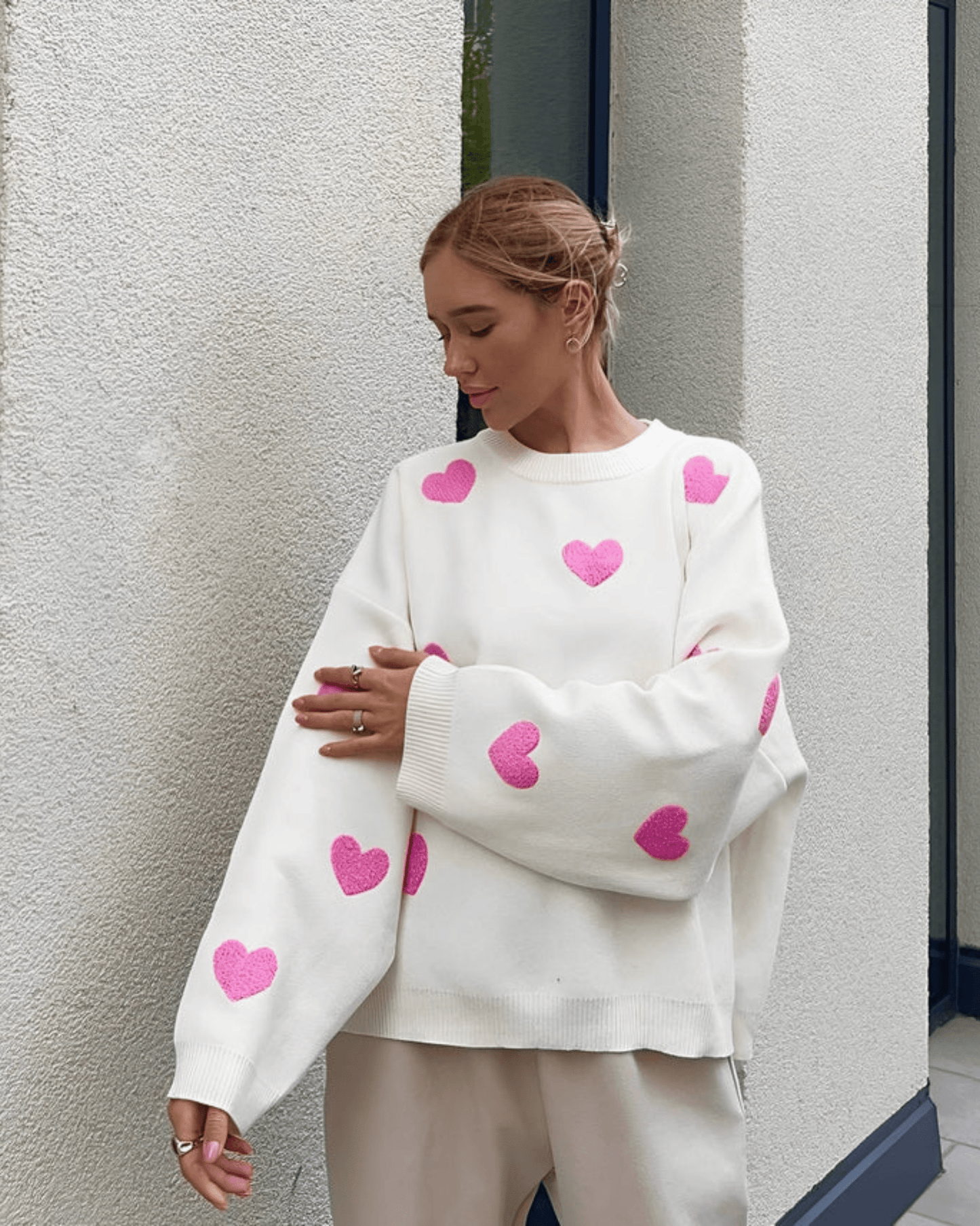 Pull Oversize Cœur Pour Femme | Design Ludique