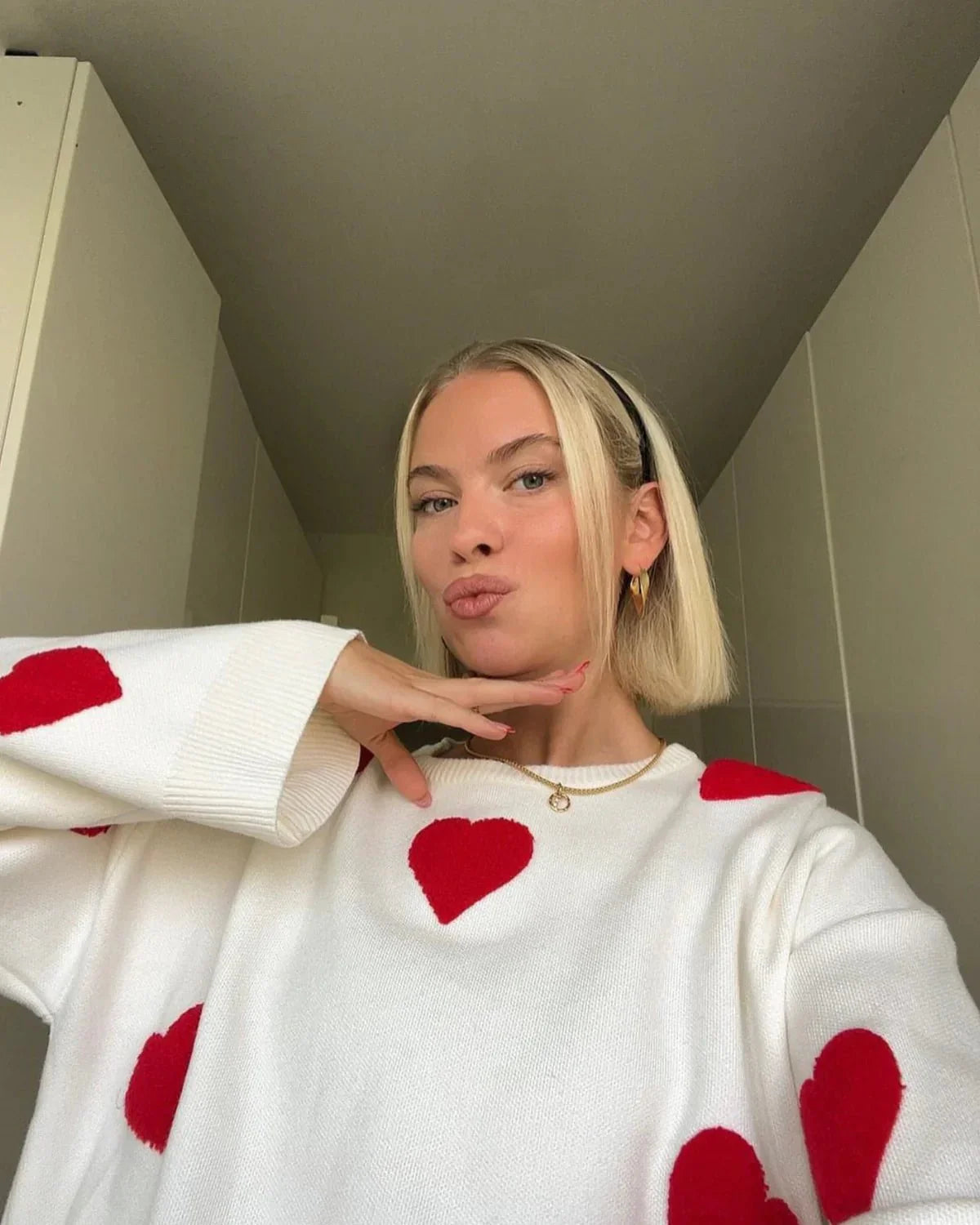 Pull Oversize Cœur Pour Femme | Design Ludique